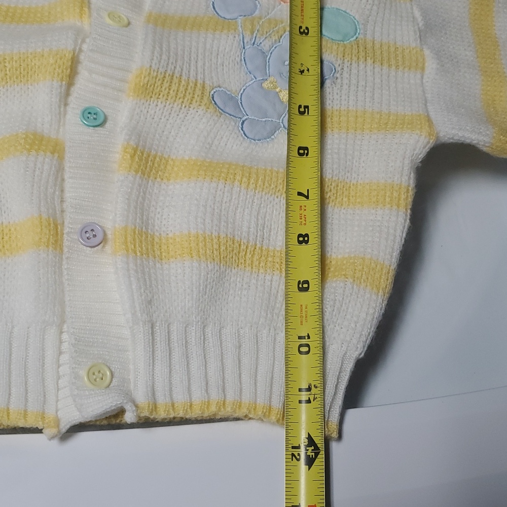 Vintage Fisher Price Stripped Button Sweater Size 24 Months Teddy Bear Balloon - Picture 10 of 10